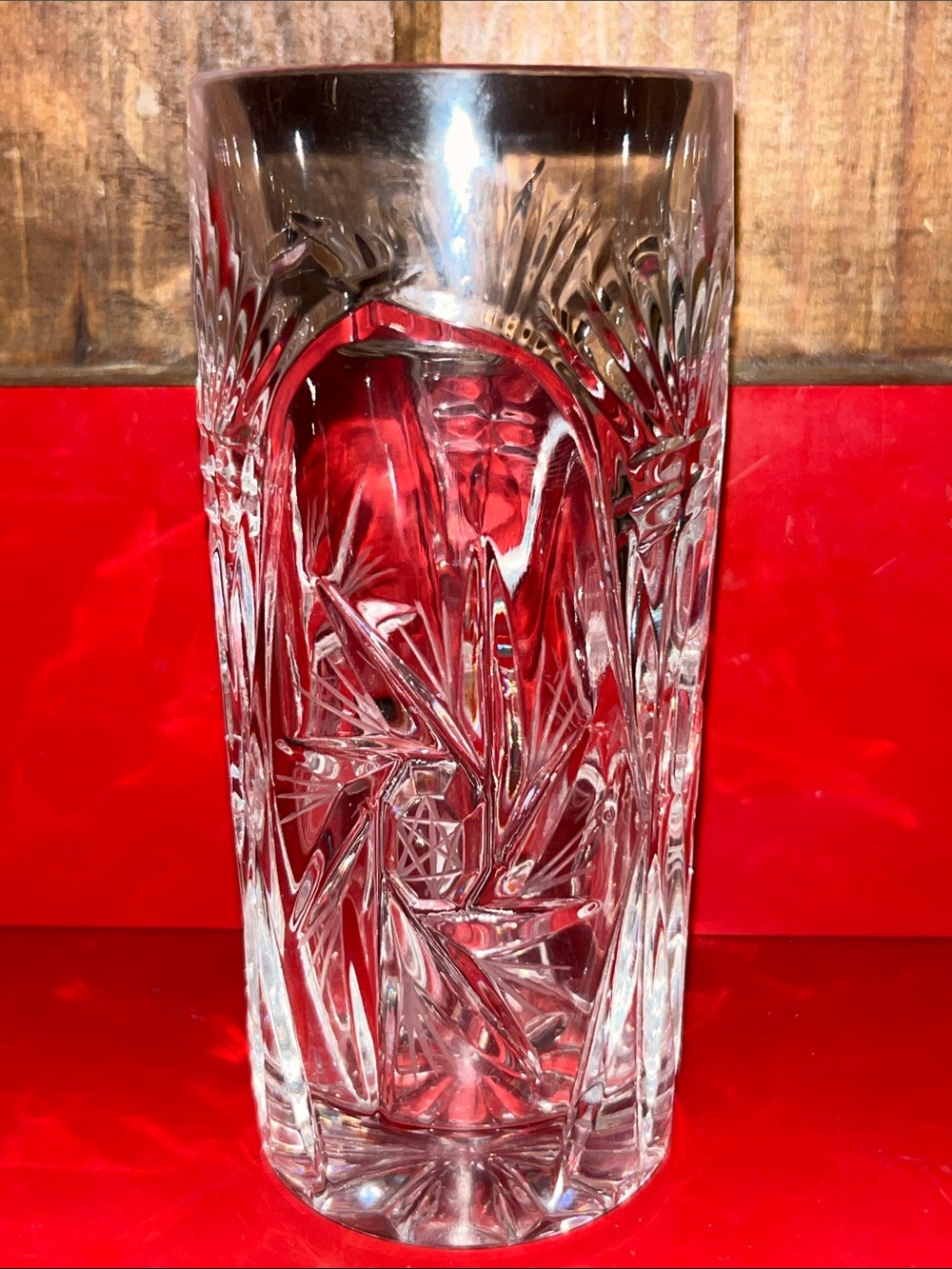 Beautiful Handcrafted Cut Crystal Pinwheel And Star Water Glass
